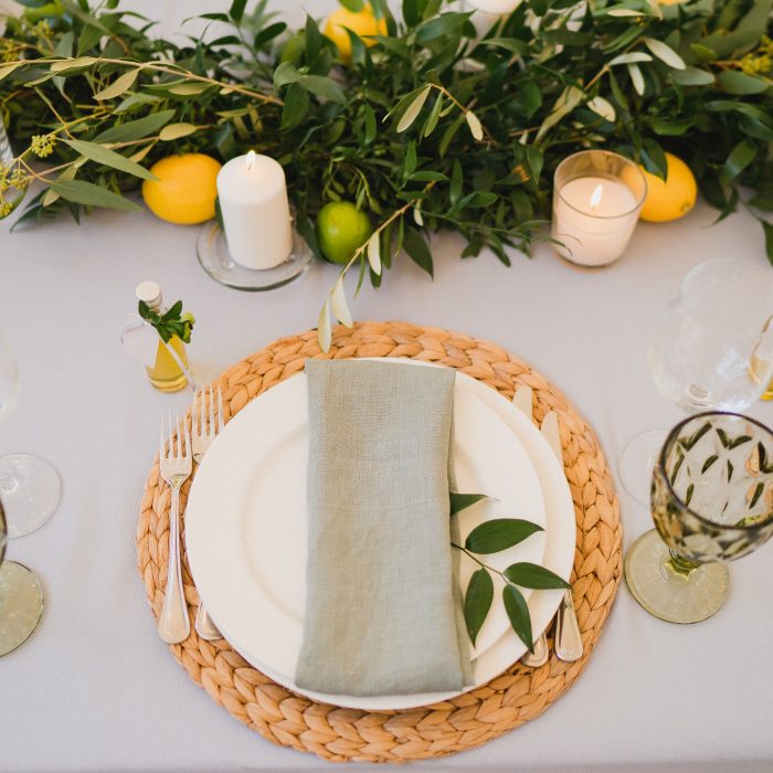 Citrons Table Événement Mariage Lise en place