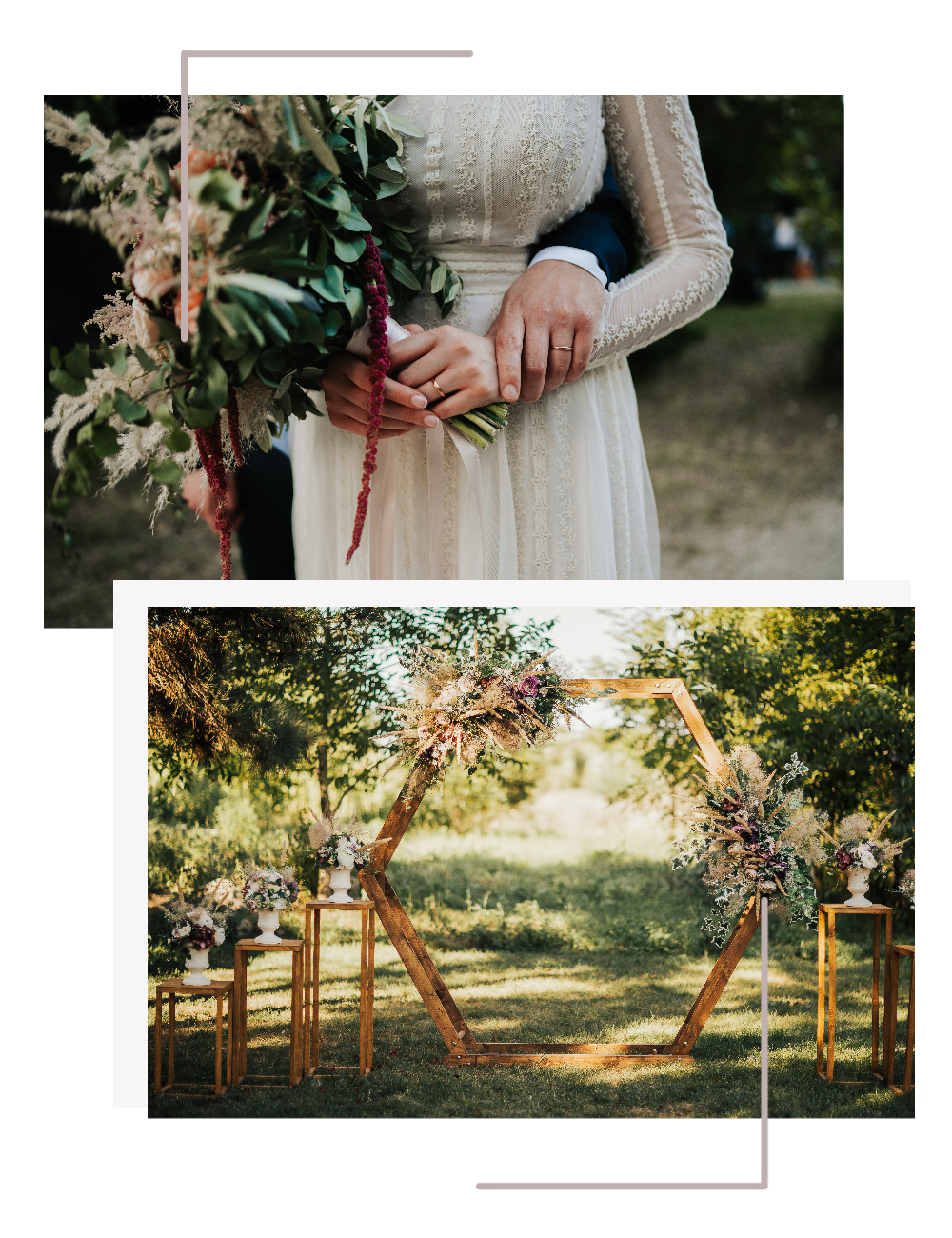 Mariage Événement Mariés Arche de fleurs Bouquets